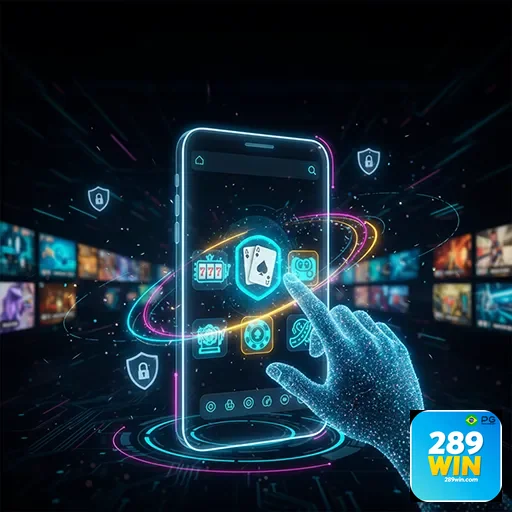 Imagem de uma aplicação do 289win, site de apostas esportivas e jogos, com interfaces e recursos intuitivos.