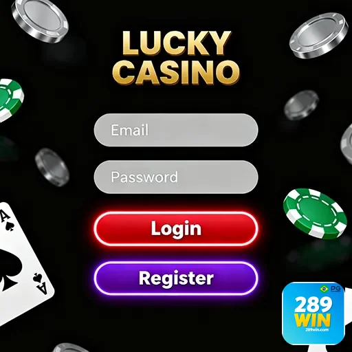 Imagem de um celular com a tela de login do cassino online 289win em destaque